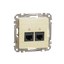 Double DATA Outlet CAT 5E UTP, Sedna Design & Elements, RJ45, Wood brich thumbnail 5