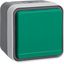 SCHUKO soc. out. green hinged cover surface-mtd, W.1, grey/light grey  thumbnail 2