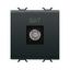 COAXIAL TV SOCKET-OUTLET, CLASS A SHIELDING - FEMALE F CONNECTOR - DIRECT  - 2 MODULE - SATIN BLACK - CHORUSMART thumbnail 2