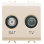 SOCKET-OUTLET TV-SAT - DIRECT - 2 MODULES - IVORY - CHORUSMART thumbnail 1