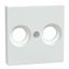 Central plate for antenna socket-outlets 2 holes, active white, glossy, System M thumbnail 2
