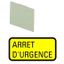 Insert label, yellow, ARRET D'URGENCE thumbnail 1