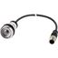 Pushbutton, Flat, momentary, 1 NC, Cable (black) with M12A plug, 4 pole, 0.5 m, Without button plate, Bezel: titanium thumbnail 3