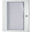 Sheet steel door transparent with rotary door handle HxW=1000x600mm, white thumbnail 2