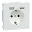 Merten - USB charger + schuko socket-outlet - 2.4A 16A - lotus white thumbnail 4