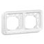 Plate support Plexo IP55 antibacterial-2 gang-horiz mounting-modular-Artic white thumbnail 1
