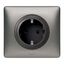 IN WALL CONNECTED POWER OUTLET SCHUKO STANDARD AUTO TERMINALS 16A GRAPHITE thumbnail 2