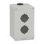 Harmony XAP, XB2 SL, Empty control station, zinc alloy, grey, M20, 2 cut-outs 30mm with notches, 80 x 130 x 77, UL cULus thumbnail 1