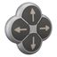 Position pushbutton, RMQ-Titan, Actuators non-flush, momentary, black, 4-fold, opposing pushbuttons not mechanically interlocked, Bezel: titanium, arr thumbnail 8