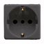 ITALIAN/GERMAN STANDARD SOCKET-OUTLET 250V ac - 2P+E 16A - P30 - 2 MODULES - SYSTEM BLACK thumbnail 2