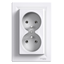 Asfora - double socket outlet with pin earth - 16A white, PL std thumbnail 4