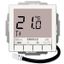 Flush-mounted thermostat for controlling electrical temperature control systems, RAL9010 glossy 55x55, AC 230V, 1 NO contact 16 A, white backlighting thumbnail 1