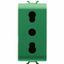 ITALIAN STANDARD SOCKET-OUTLET 250V ac - FOR DEDICATED LINES - 2P+E 16A DUAL AMPERAGE - P11-P17 - 1 MODULE - GREEN - CHORUSMART thumbnail 2