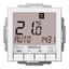 Concealed clock thermostat as a room controller, RAL9016 glossy 55x55, AC 230V, 1NO contact, 10 A, white backlighting thumbnail 1