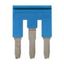 Short bar for terminal blocks 4 mm² push-in plus models, 3 poles, blue thumbnail 1