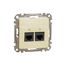 Double DATA Outlet CAT 5E UTP, Sedna Design & Elements, RJ45, Wood brich thumbnail 4