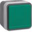SCHUKO soc. out. green hinged cover surface-mtd, W.1, grey/light grey  thumbnail 1