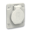 PratiKa socket - grey - 2P + E - 10/16 A - 250 V - German - IP54 - flush - side thumbnail 3