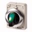 Illuminated selector switch actuator, RMQ-Titan, With thumb-grip, momentary, 2 positions, green, Metal bezel thumbnail 1