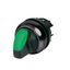 Illuminated selector switch actuator, RMQ-Titan, With thumb-grip, momentary, 3 positions, green, Bezel: black thumbnail 2