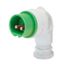 90° PLUG - IP44 - 2P 16A 20-25V and 40-50V 401-500HZ - GREEN - 11H - SCREW WIRING thumbnail 2