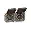 069842L Double pre-wired power socket 2x2P+E horizontal waterproof Plexo 16A 250V IP55 2 positions with anthracite bezels thumbnail 1