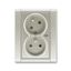 5583F-C02357 32 Double socket outlet with earthing pins, shuttered, with turned upper cavity, with surge protection ; 5583F-C02357 32 thumbnail 58