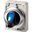 Illuminated selector switch actuator, RMQ-Titan, with thumb-grip, momentary, 2 positions, Blue, Front ring stainless steel thumbnail 2