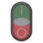 Double actuator pushbutton, RMQ-Titan, Actuators and indicator lights flush, momentary, White lens, green, red, inscribed, Bezel: black thumbnail 14