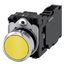 Pushbutton, 22 mm, round, metal, shiny, yellow, pushbutton, flat, momentary  3SU1150-0AB30-1FA0-Z X90 thumbnail 2