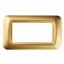TOP SYSTEM PLATE - IN TECHNOPOLYMER GLOSS FINISH - 4 GANG - ANTIQUE GOLD - SYSTEM thumbnail 2