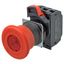 Emergency stop switch, 24 VAC/DC illuminated, 40 mm dia, push-lock/tur thumbnail 2