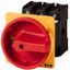 Main switch, P3, 100 A, rear mounting, 3 pole + N, Emergency switching off function, With red rotary handle and yellow locking ring, Lockable in the 0 thumbnail 1