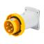 STRAIGHT FLUSH MOUNTING INLET - IP67 - 2P+E 16A 100-130V 50/60HZ - YELLOW - 4H - SCREW WIRING thumbnail 1