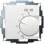 UP room controller, RAL9016 matt 55x55, 5-30C, AC 230V, 16 A relay output 1 NO contact, PWM / 2 point control, switch, TA, LED displays thumbnail 1