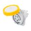 10° ANGLED FLUSH-MOUNTING SOCKET-OUTLET HP - IP66/IP67 - 3P+E 16A 100-130V 50/60HZ - YELLOW - 4H - FAST WIRING thumbnail 2