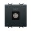 COAXIAL TV SOCKET-OUTLET, CLASS A SHIELDING - FEMALE F CONNECTOR - DIRECT  - 2 MODULE - SATIN BLACK - CHORUSMART thumbnail 1