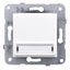 Pin socket outlet, flap cover and labeling field, white thumbnail 2