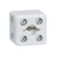 034334 Bipolar porcelain terminal block with 1 fixing hole dimensions 20x18x19mm capacity 2.5mm² thumbnail 1