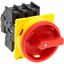 Main switch, P1, 25 A, flush mounting, 3 pole, Emergency switching off function, With red rotary handle and yellow locking ring, Lockable in the 0 (Of thumbnail 22