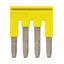 Cross bar for terminal blocks 2.5 mm² screw models, 4 poles, Yellow co thumbnail 1
