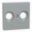 Central plate for antenna socket-outlets 2 holes, aluminium, System M thumbnail 2