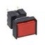 Pushbutton complete, dia. 16 mm, lighted LED 24 VDC, rectangular, red, thumbnail 1