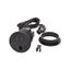 Incara Disq 80 2P+E Surface socket, USB Type-A+C charger, 2m cord cable outlet with 2P+E plug - black Ø80mm thumbnail 2