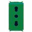ITALIAN STANDARD SOCKET-OUTLET 250V ac - FOR DEDICATED LINES - 2P+E 16A DUAL AMPERAGE - P17-11 - 1 MODULE - GREEN - PLAYBUS thumbnail 2