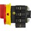 Main switch, P3, 100 A, flush mounting, 3 pole + N, Emergency switching off function, With red rotary handle and yellow locking ring, Lockable in the thumbnail 17