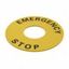 Legend plate, emergency stop, 60 mm dia., round, yellow thumbnail 3