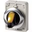 Illuminated selector switch actuator, RMQ-Titan, With thumb-grip, maintained, 2 positions (V position), yellow, Metal bezel thumbnail 4