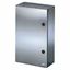 BOARD IN SATIN STAINLESS STEEL WITH BLANK DOOR FITTED WITH LOCK 310X425X160 - IP55 thumbnail 1