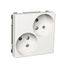 Exxact double socket-outlet diagonal unearthed screwless white thumbnail 2